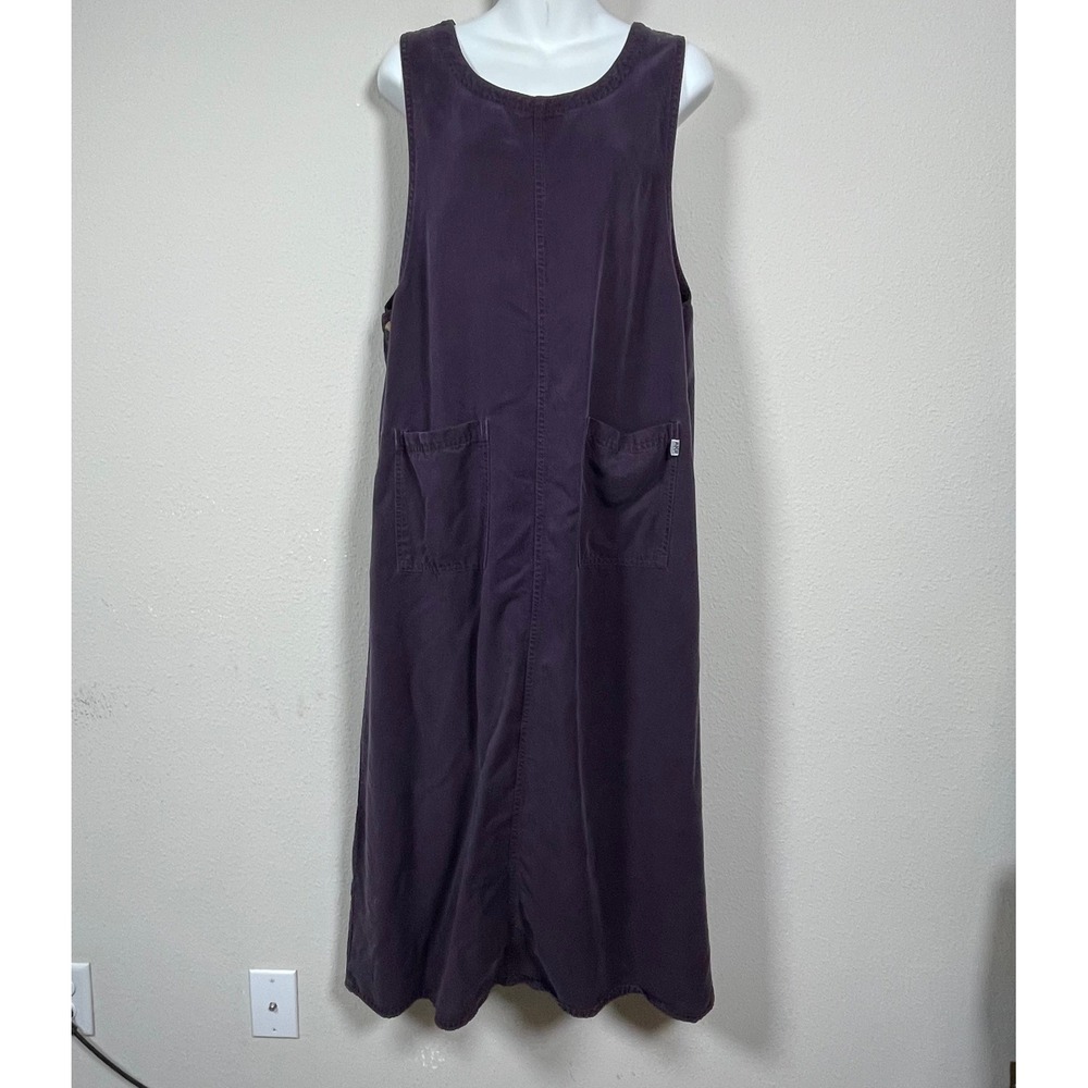 AKS Amy K Su Jumper Dress Womens L Dark Purple Earthy USA Sleeveless Utility